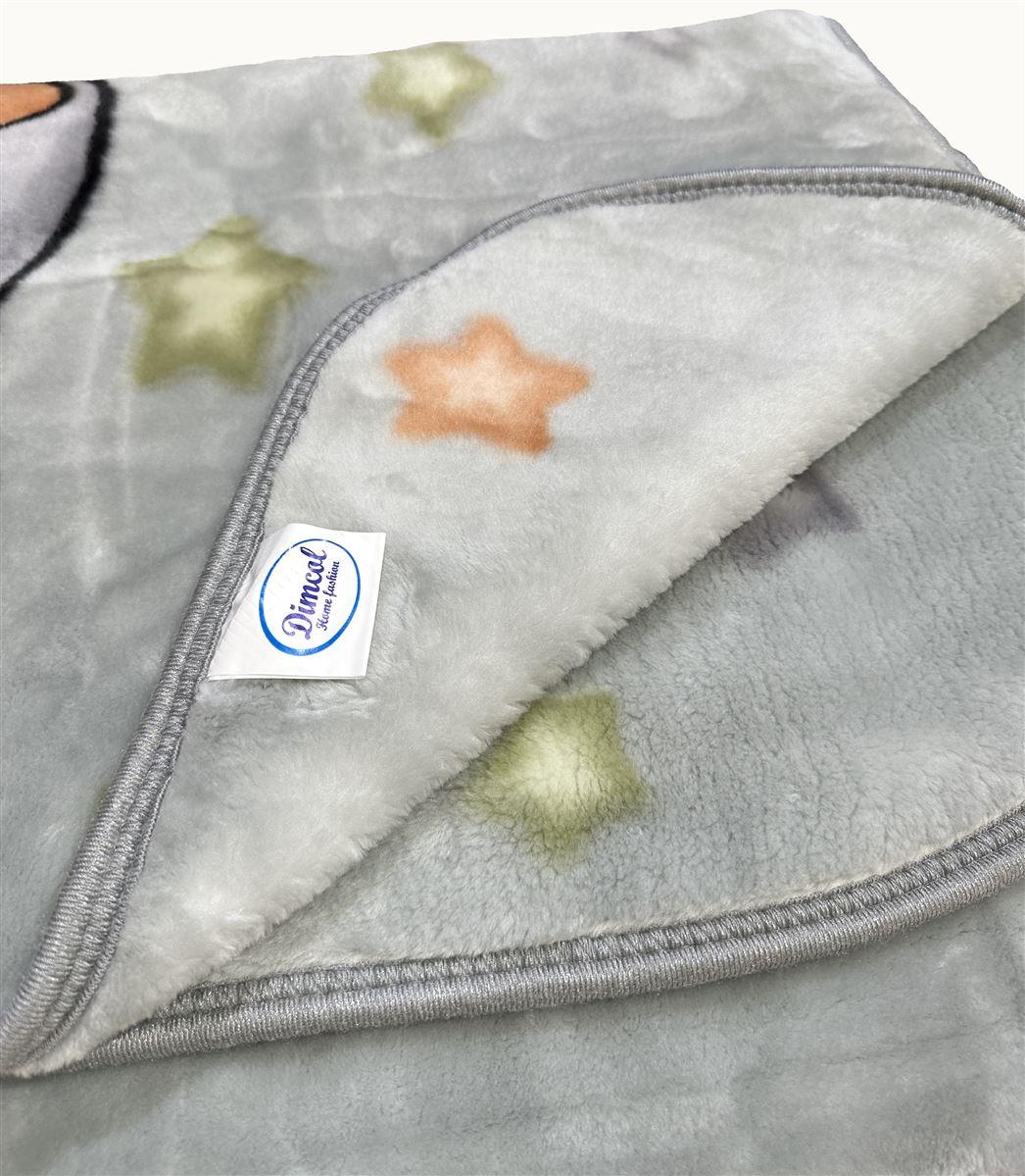 DIMcol ΚΟΥΒΕΡΤΑ ΒΕΛΟΥΤΕ ΠΟΛΥΤΕΛΕΙΑΣ bebe Studying Bear 38 110X140 Light Grey 100% Polyester - Image 2
