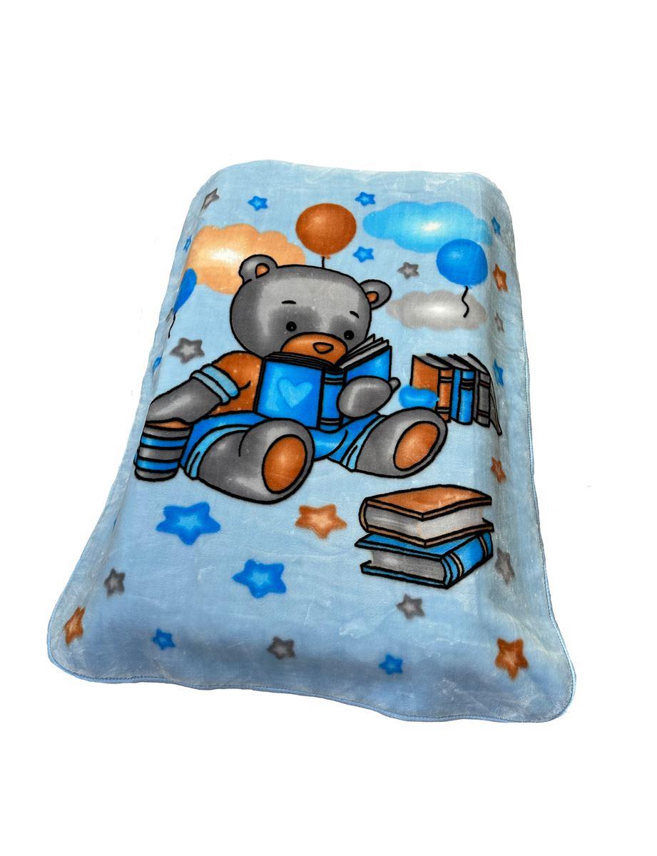 DIMcol ΚΟΥΒΕΡΤΑ ΒΕΛΟΥΤΕ ΠΟΛΥΤΕΛΕΙΑΣ bebe Studying Bear 36 110X140 Baby Blue 100% Polyester