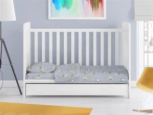 DIMcol ΠΑΠΛΩΜΑΤΟΘΗΚΗ ΕΜΠΡΙΜΕ bebe Sweet Dreams 552 120X160 Grey 100% Cotton
