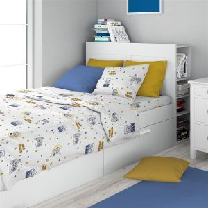 DIMcol ΠΑΠΛΩΜΑΤΟΘΗΚΗ ΕΜΠΡΙΜΕ kids Sweet Dreams 554 160X240 White-Sky Blue 100% Cotton