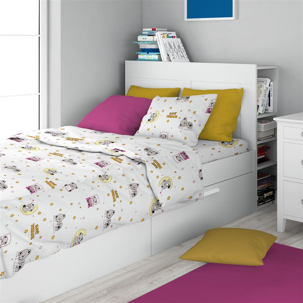 DIMcol ΣΕΝΤΟΝΙΑ ΕΜΠΡΙΜΕ ΣΕΤ 3 τεμ kids Sweet Dreams 553 160X240 White-Pink 100% Cotton