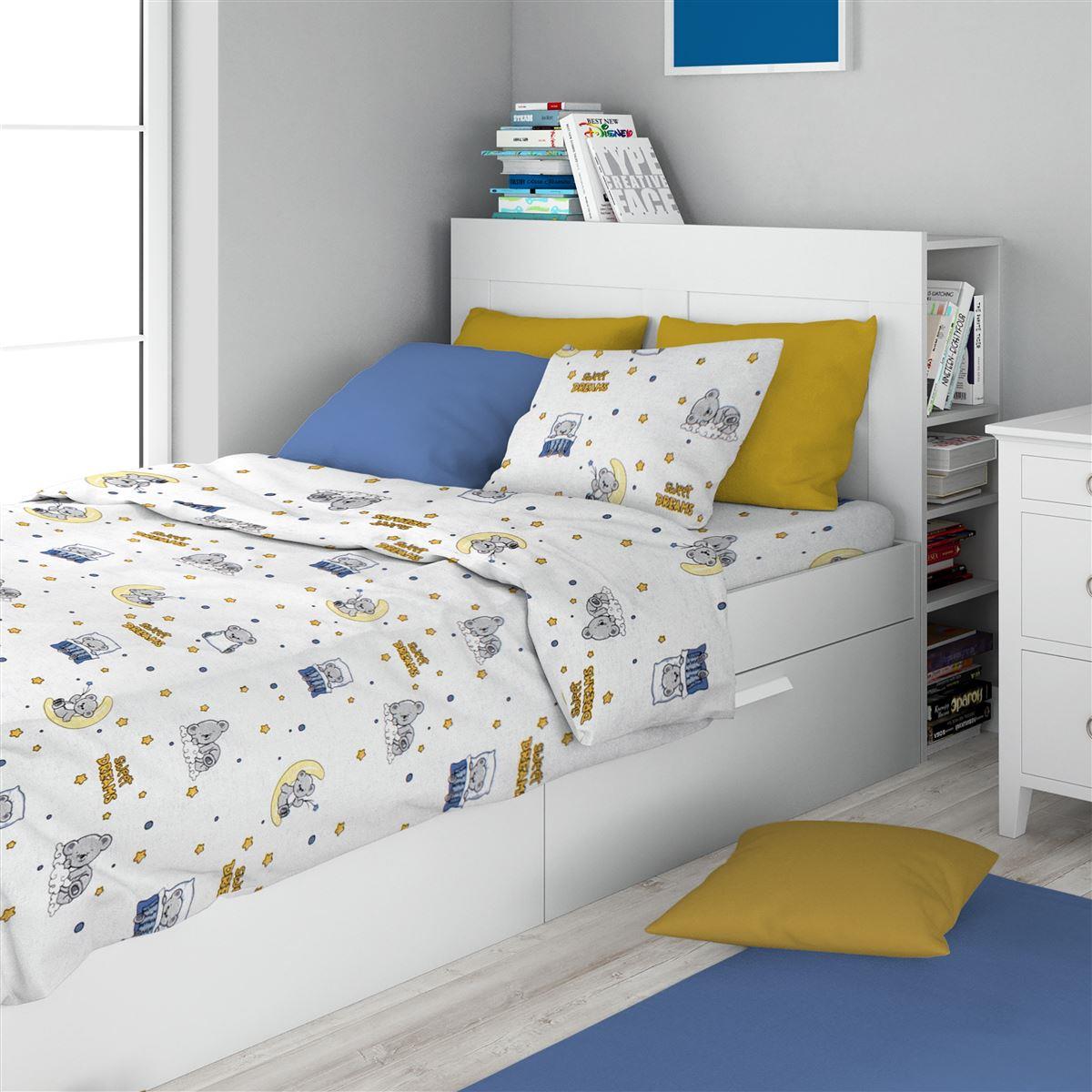 DIMcol ΣΕΝΤΟΝΙΑ ΕΜΠΡΙΜΕ ΣΕΤ 3 τεμ kids Sweet Dreams 554 160X240 White-Sky Blue 100% Cotton