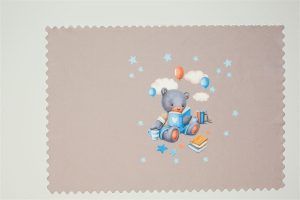 DIMcol Σουπλά Φαγητού bebe Studying Bear 40 35 X 50 Μπεζ-Καφέ Υφασμάτινο