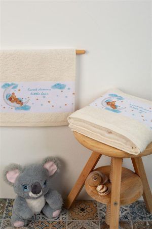 DIMcol ΠΕΤΣΕΤΑ Με Ψηφιακή Εκτύπωση Σετ 2 τεμ bebe Sweet Dreams 553 30X50,70X140 Εκρού 100% Cotton