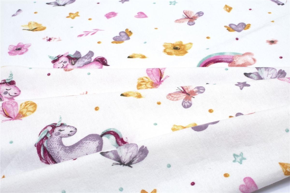 DIMcol ΠΑΝΑ ΦΑΝΕΛΑ bebe Unicorn 105 80X80 White 100% Cotton Flannel
