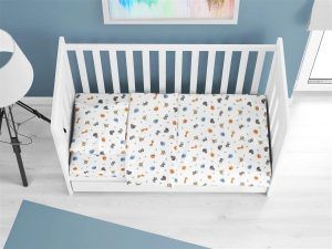 DIMcol ΣΕΝΤΟΝΙΑ ΕΜΠΡΙΜΕ ΣΕΤ 3 τεμ bebe Zoo 29 120X160 White 100% Cotton Flannel