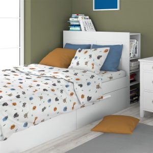 DIMcol ΣΕΝΤΟΝΙΑ ΕΜΠΡΙΜΕ ΣΕΤ 3 τεμ kids Zoo 29 160X240 White 100% Cotton Flannel