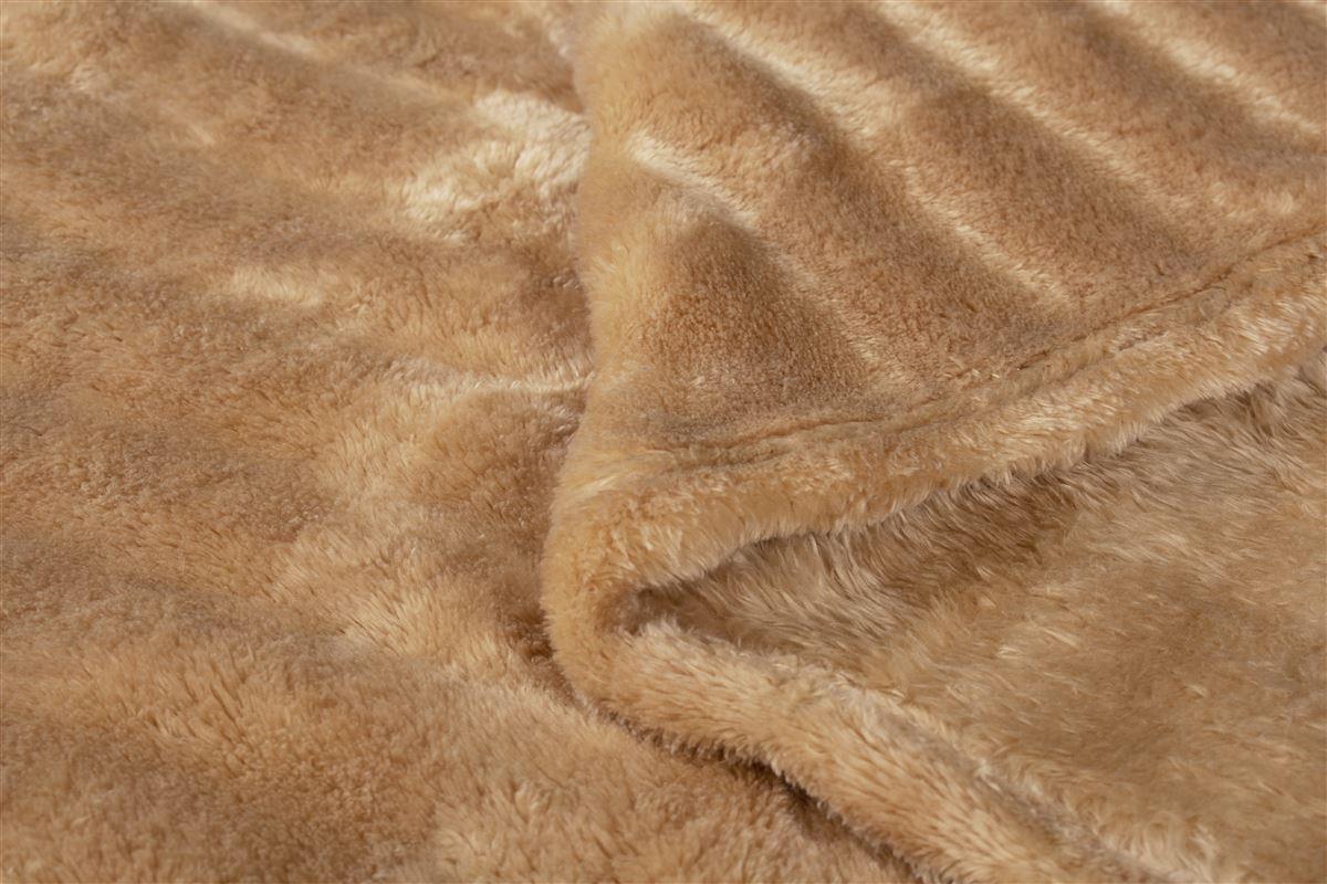 DIMcol ΚΟΥΒΕΡΤΑ Coral Fleece Ριγέ 160X220 300gsm 12 Beige 100% Polyester - Image 2