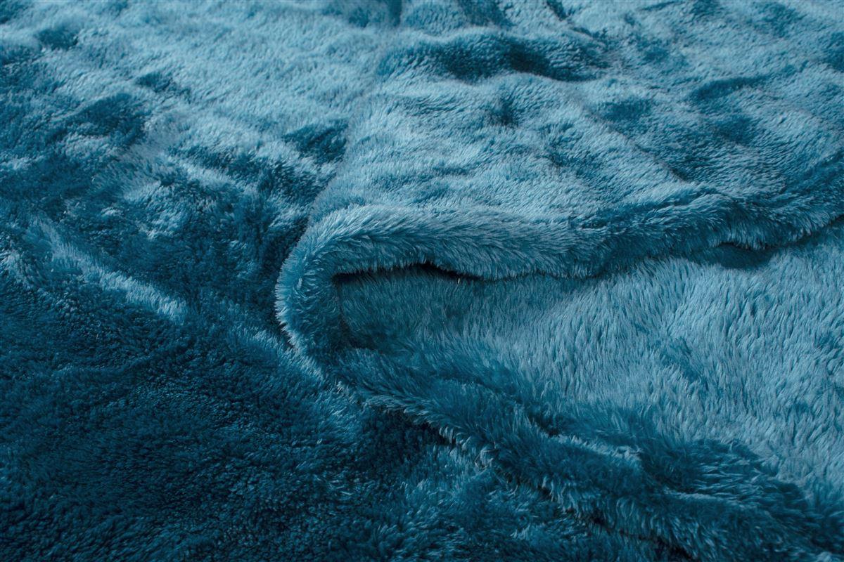 DIMcol ΚΟΥΒΕΡΤΑ Coral Fleece Ριγέ 220X240 300gsm 13 Petrol 100% Polyester - Image 2