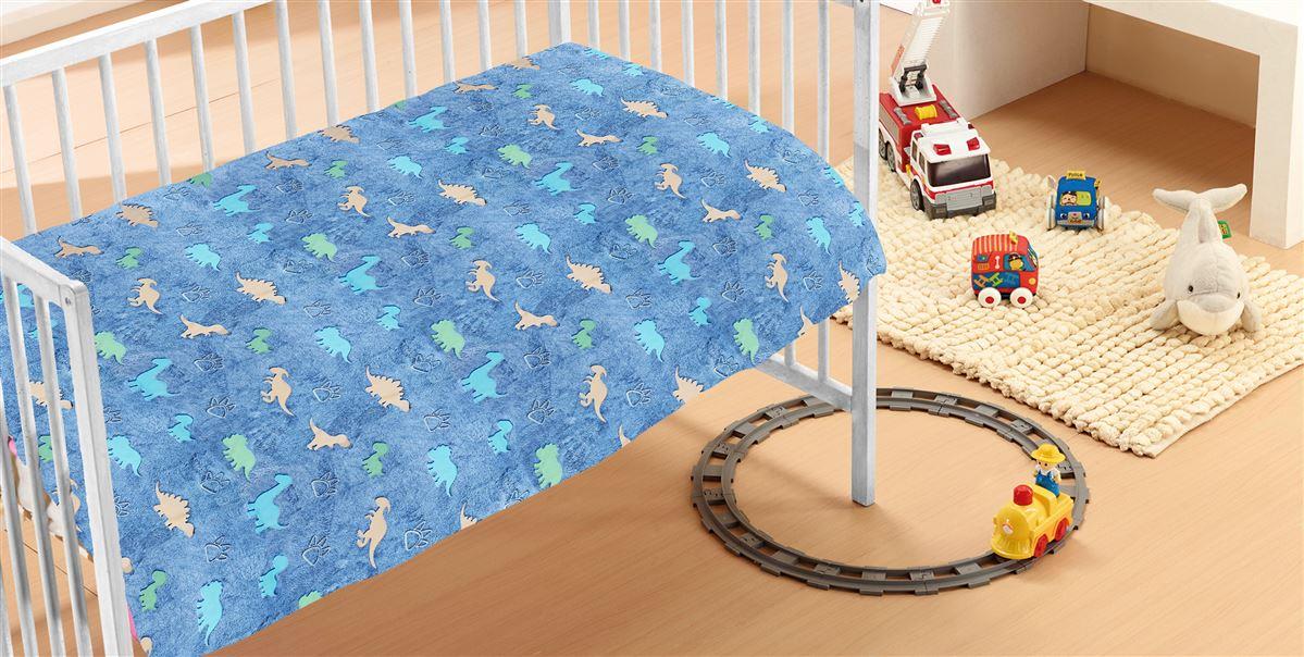 DIMcol Κουβέρτα Fleece φωσφορίζουσα Dinosaur 70X110 100% Polyester
