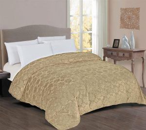 DIMcol Κουβερτοπάπλωμα Γούνα-Sherpa 730 gsm 1830 Beige 160X220 100% Polyester