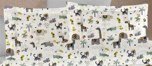 DIMcol ΜΑΞΙΛΑΡΟΘΗΚΗ ΕΜΠΡΙΜΕ bebe Zoo 557 35X45 White-Grey 100% Cotton