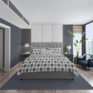 DIMcol ΠΑΠΛΩΜΑΤΟΘΗΚΗ ΕΜΠΡΙΜΕ Diamond 327 160X240 Blue 100% Cotton Flannel