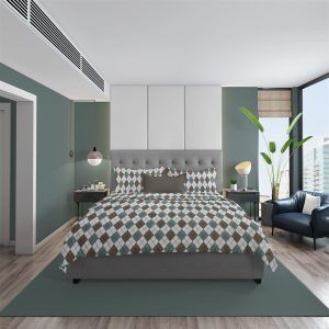 DIMcol ΣΕΝΤΟΝΙΑ ΕΜΠΡΙΜΕ ΣΕΤ 3 τεμ Diamond 329 160X240 Petrol 100% Cotton Flannel