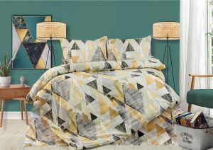 DIMcol ΠΑΠΛΩΜΑΤΟΘΗΚΗ ΕΜΠΡΙΜΕ Geometrical 333 220X240 Beige 100% Cotton Flannel
