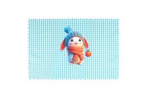 DIMcol Σουπλά Φαγητού bebe Winter Bunny 39 35X50 Σιελ Υφασμάτινο
