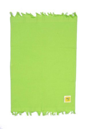 DIMcol Ποτηρόπανο Πικέ Cocktail 45X65 Λαχανί Με Κρόσσι 100% Cotton