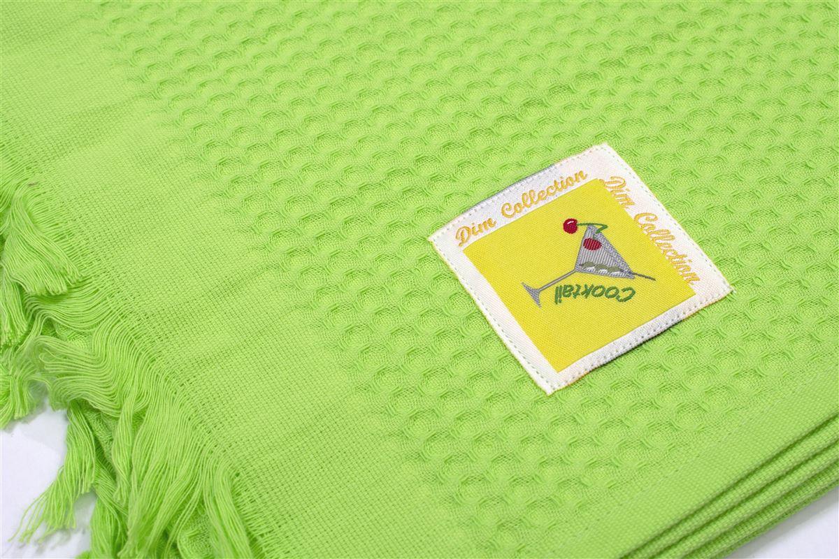 DIMcol Ποτηρόπανο Πικέ Cocktail 45X65 Λαχανί Με Κρόσσι 100% Cotton - Image 2