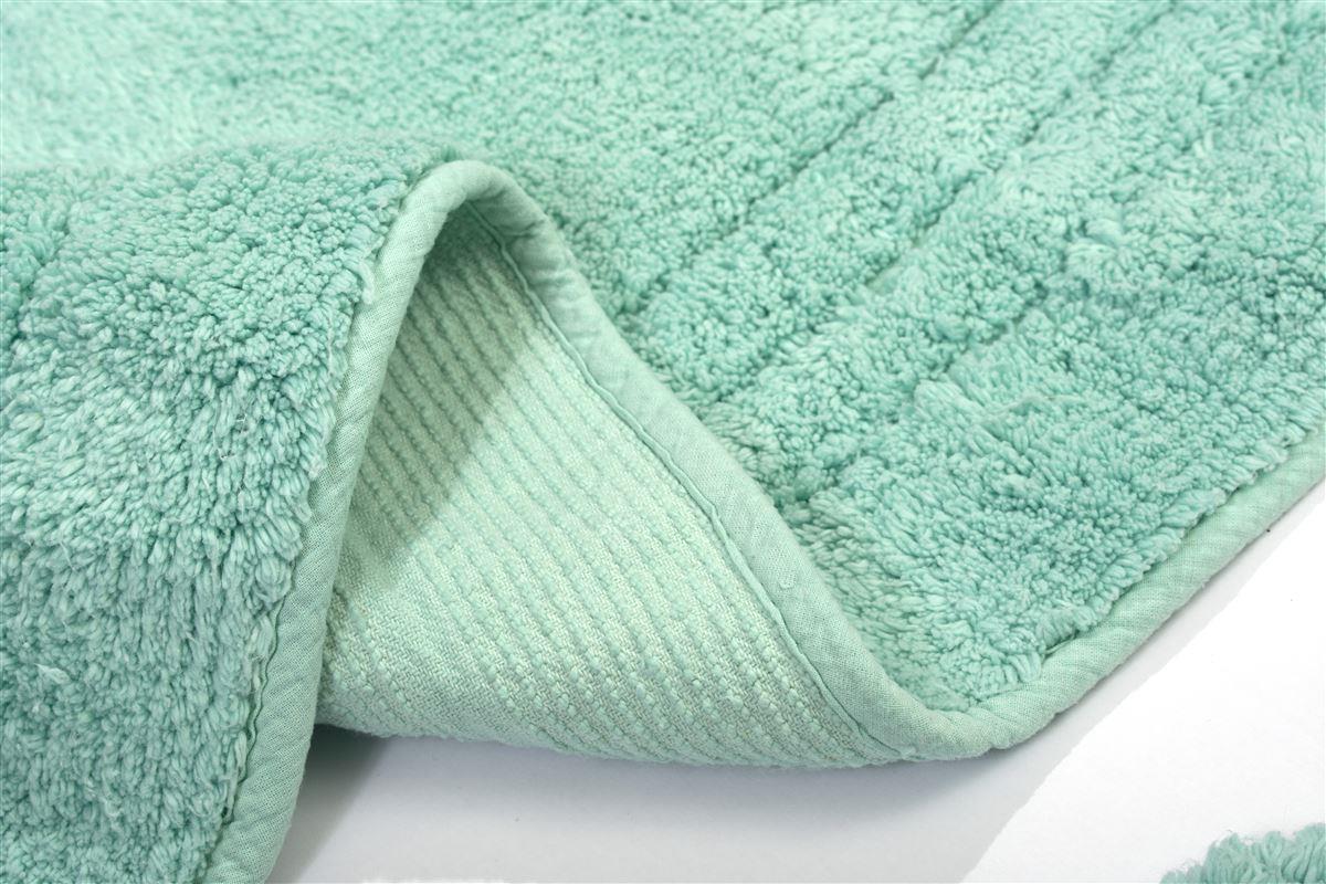 DIMcol Πατάκι Μπάνιου Σετ 3 τεμ ZUCCHI 1τεμ 55X90, 2 τεμ 45X50 Light Aqua 100% Cotton - Image 2