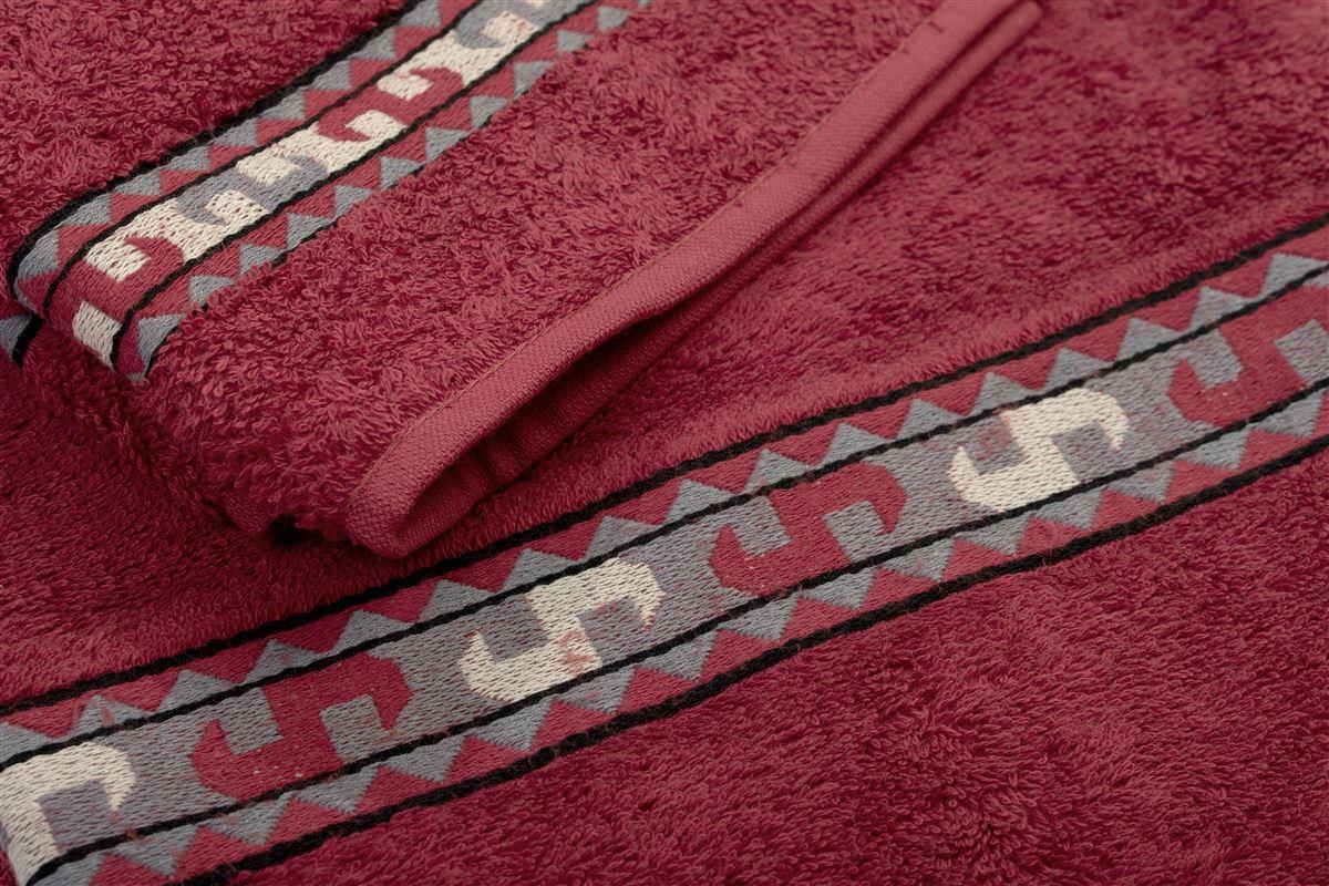 DIMcol Πετσέτα Σετ 2 τεμ ZUCCHI 40X60,60X110 Jacquard Κόκκινο 100% Cotton - Image 2