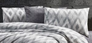 DIMcol Μαξιλαροθήκη Εμπριμέ Ευδοξία 480 50X70 Grey 70/30 Cott/Pol