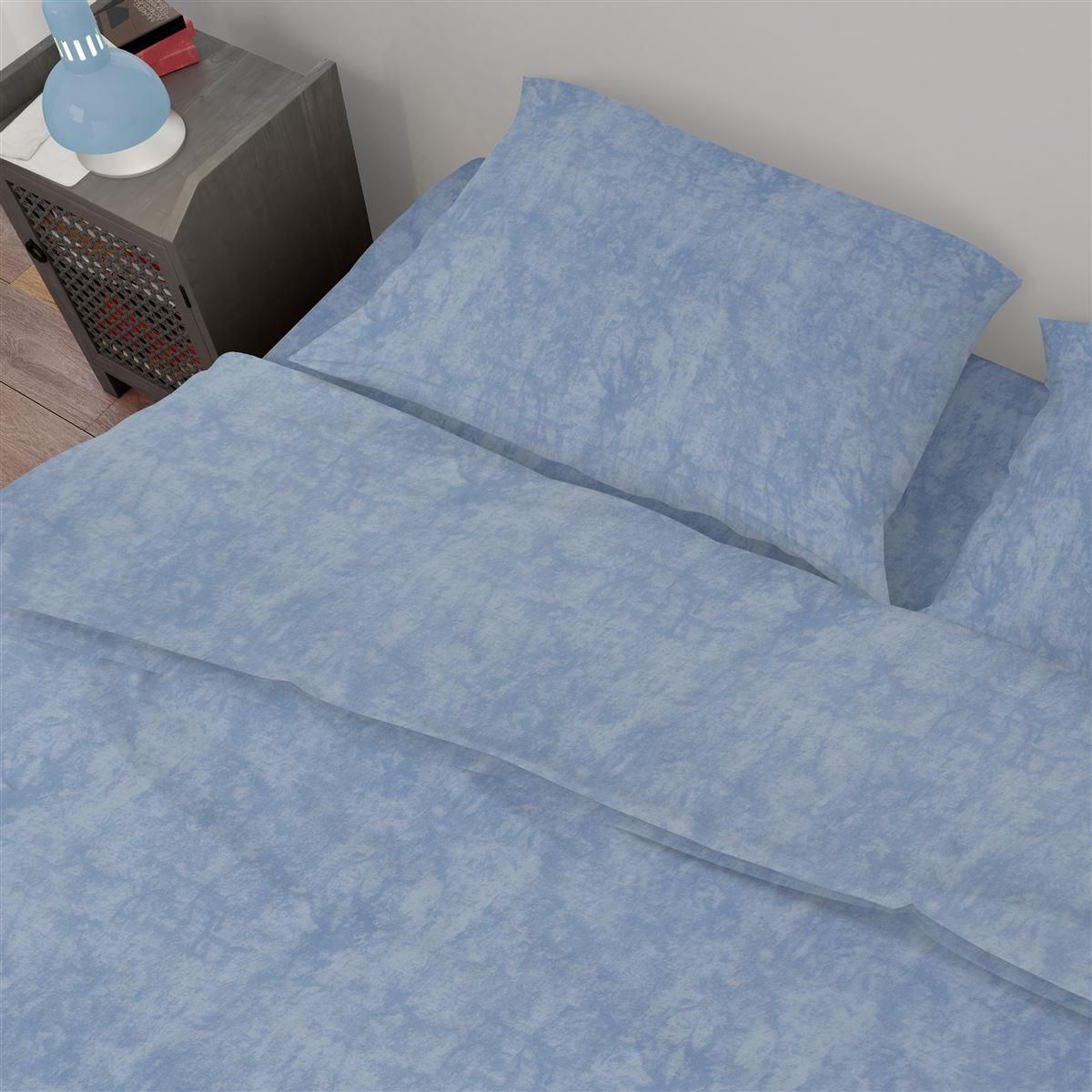 DIMcol Σεντόνια Σετ 2 τεμ Premium Shadow 614 160X240 Sky Blue 100% Cotton