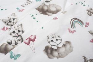 DIMcol Σεντονάκι Λίκνου bebe Kitten 560 80X110 Petrol 100% Cotton