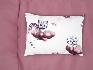 DIMcol Μαξιλαροθήκη Εμπριμέ kids Kitten 561 50X70 Mauve 100% Cotton
