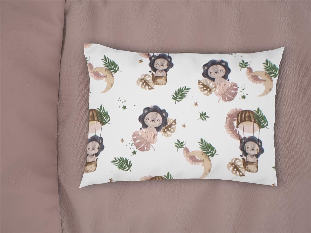 DIMcol Μαξιλαροθήκη Εμπριμέ bebe Lion 532 35X45 Beige 100% Cotton