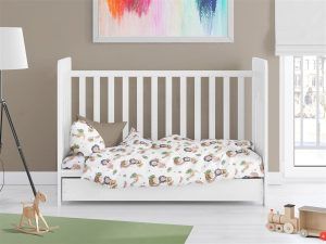 DIMcol Παπλωματοθήκη Εμπριμέ bebe Lion 532 120X160 Beige 100% Cotton