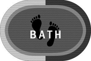 DIMcol Πατάκι Μπάνιου Oval Αντιολισθητικό Bath 50X70 Grey 100% Polyester