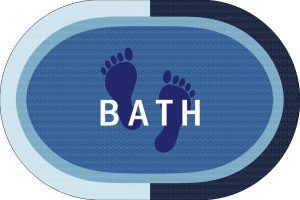 DIMcol Πατάκι Μπάνιου Oval Αντιολισθητικό Bath 50X70 Sky Blue 100% Polyester