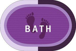 DIMcol Πατάκι Μπάνιου Oval Αντιολισθητικό Bath 50X70 Lilac 100% Polyester