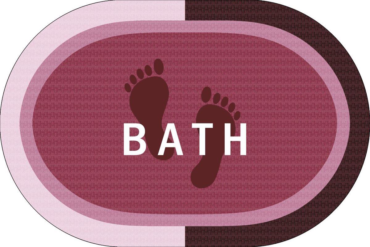 DIMcol Πατάκι Μπάνιου Oval Αντιολισθητικό Bath 50X70 Rotten Apple 100% Polyester
