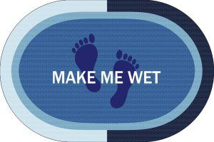 DIMcol Πατάκι Μπάνιου Oval Αντιολισθητικό Make Me Wet 50X70 Sky Blue 100% Polyester