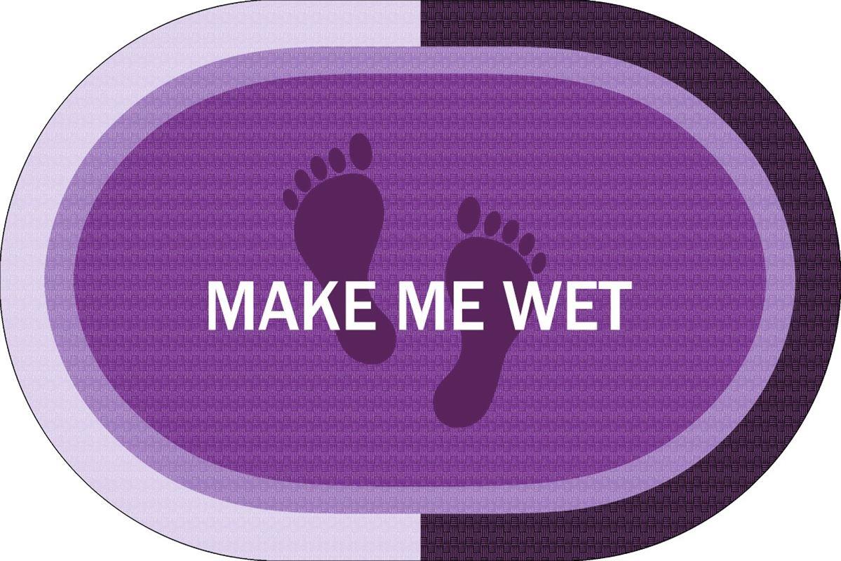 DIMcol Πατάκι Μπάνιου Oval Αντιολισθητικό Make Me Wet 50X70 Lilac 100% Polyester