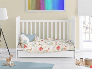 DIMcol Πάπλωμα Εμπριμέ bebe Spaceship 186 120X160 Beige 100% Cotton