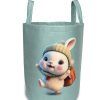 DIMcol Παιδικό Καλάθι Αποθήκευσης Happy Bunny 42 50X30X45 cm Βεραμάν Υφασμάτινο