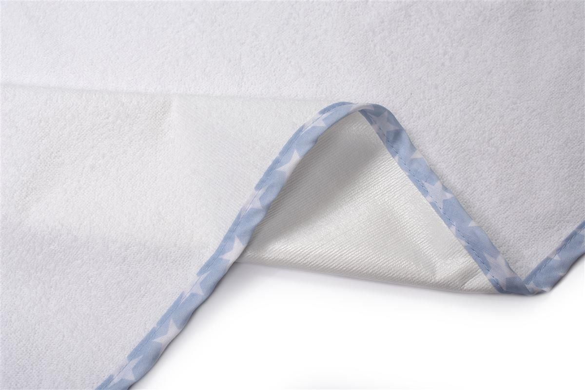 DIMcol Σελτεδάκι Αδιάβροχο bebe Stars 59 67X90 Λευκό/Σιελ 100% Cotton - Image 2