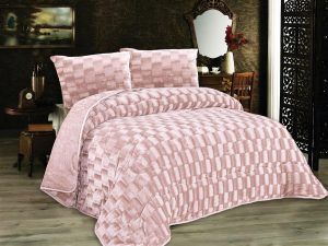 DIMcol Κουβερτοπάπλωμα με εφέ Fleece 750 gsm 1940 Salmon Rose 220Χ240 100% Polyester