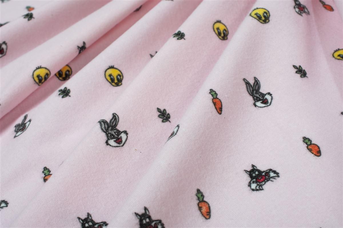 DIMcol Σεντόνια Εμπριμέ Σετ 3 τεμ bebe Looney Tunes 39 120X160 Pink 100% Cotton Flannel - Image 2