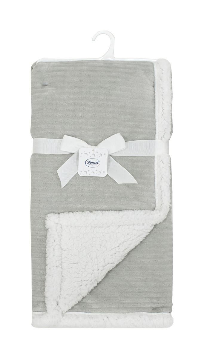 DIMcol Κουβέρτα Sherpa Cord bebe 420 gsm Ριγέ 10 75X100 Grey 100% Polyester