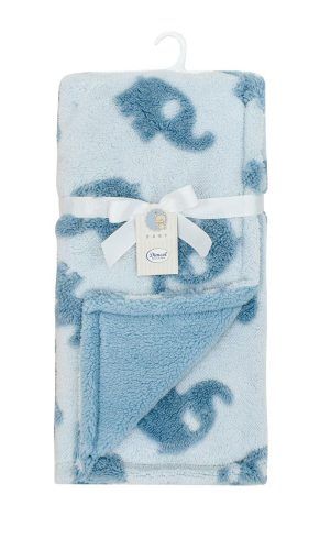 DIMcol Κουβέρτα Sherpa Jacquard bebe 460 gsm Elephant 08 75X100 Sky Blue 100% Polyester