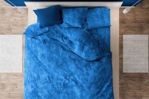 DIMcol Παπλωματοθήκη Premium Shadow 631 220X240 Electric Blue 100% Cotton