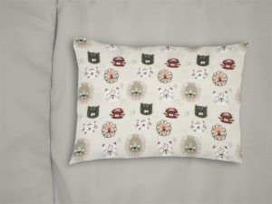 DIMcol Μαξιλαροθήκη Εμπριμέ kids Big Cats 27 50X70 Light Olive 100% Cotton