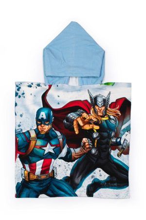 DIMcol Πόντσο Θαλάσσης Quick Dry Marvel Avengers 40 50X100 Ice Blue 100% Microfiber