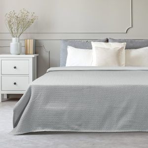 Beauty Home Κουβέρτα μονή Stripe ζακάρ Art 11172 170x270 Γκρι