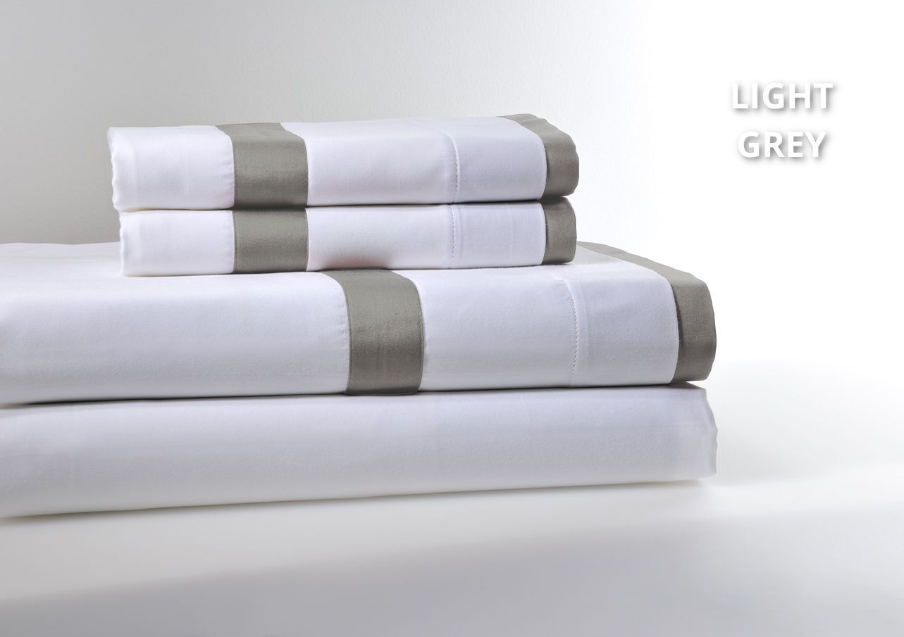 Down Town Σετ Σεντόνια King Με Ρεβερ Light Grey 250 Κλωστές
