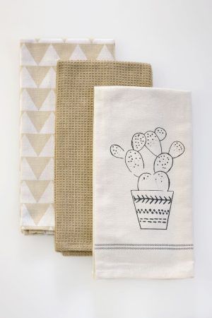 Down Town Πετσέτες Κουζίνας 65Χ45 Σετ 3τμχ 18-0370