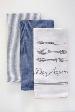 Down Town Πετσέτες Κουζίνας 65Χ45 Σετ 3τμχ 18-0374